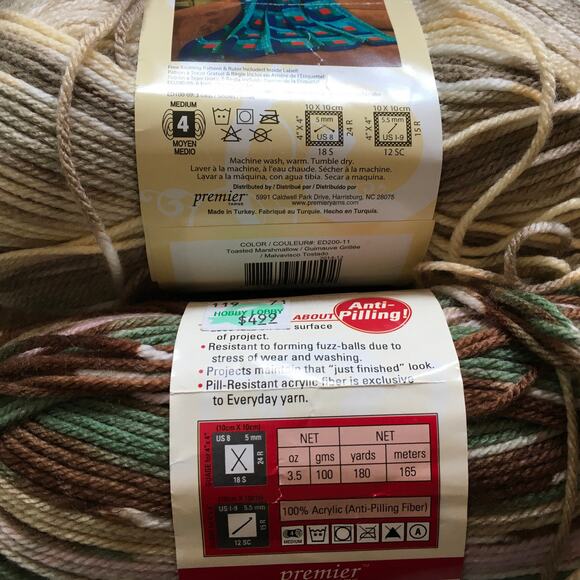 Premier Yarn Deborah Norville Everyday Soft Worsted ToastedMarshmellow Chocolate - Picture 2 of 2